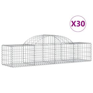 vidaXL Schanskorven 30 st gewelfd 200x50x40/60 cm ijzer