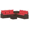 vidaXL Bankstel 8 st Bruin en Rood 55 x 55 x 37 cm
