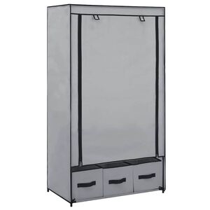 vidaXL Kledingkast 87x49x159 cm stof grijs