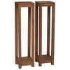 vidaXL Plantenstandaard 2 st Naturel 25 x 25 x 100 cm Massief Teakhout