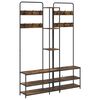 vidaXL Kapstok met schoenenbank Gerookt eiken 143 x 30 x 199,5 cm