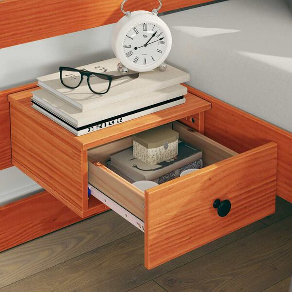 vidaXL Bedframe met hoofdeinde Bruin 200 x 200 cm Massief grenenhout