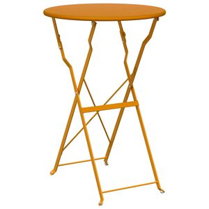 vidaXL Bistrotafel Mosterdgeel &Oslash; 50 x 71 cm Poedercoating staal
