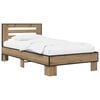 vidaXL Bedframe met Hoofdeinde Artisanaal eiken 80 x 200 cm
