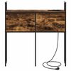 vidaXL Opberghoofdbord met Oplaadstation met plank Gerookt eiken 80 cm