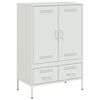 vidaXL Hoge kast 68x39x101,5 cm staal wit