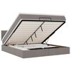 vidaXL Bed poef met matras en LED's 180x200 cm stof taupe