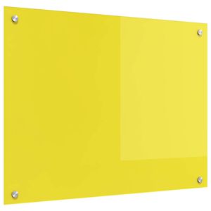vidaXL Keukenachterwand Geel 80 x 60 cm gehard glas