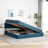 vidaXL Opbergbed met LED met matras Donkerblauw 160 x 200 cm Fluweel