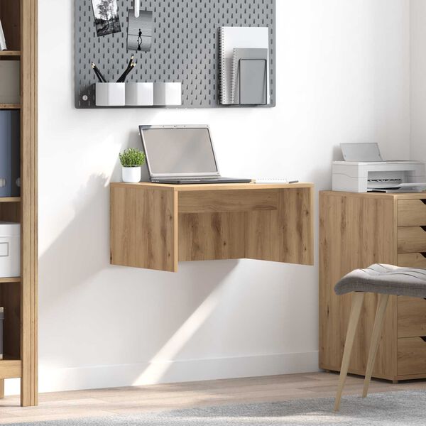 vidaXL Wandbureau Artisan Eiken 60 x 45 x 30 cm Bewerkt hout