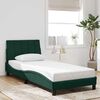 vidaXL Bedframe met LED zonder matras "Hanko" fluweel donkergroen 90x190 cm