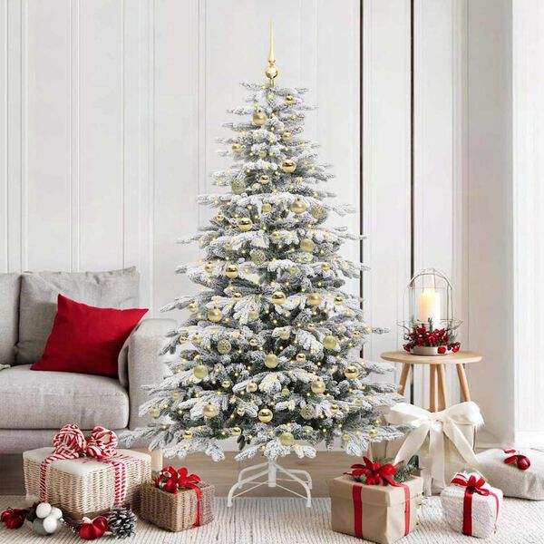 vidaXL Kunstmatige Inklapbare Kerstboom Wit 180 cm PE en PVC