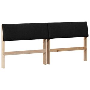 vidaXL Gestoffeerd hoofdbord Zwart 200 cm Massief grenenhout