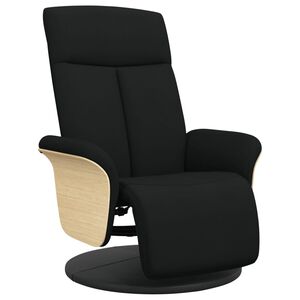vidaXL Fauteuil verstelbaar met voetensteun stof zwart