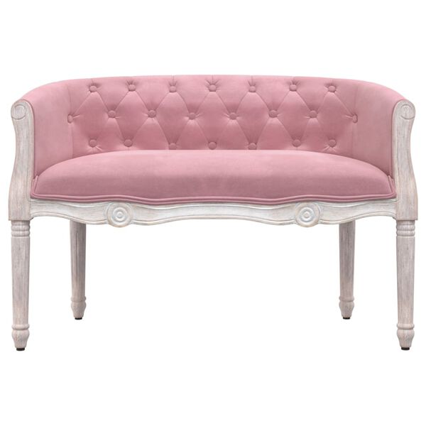 vidaXL Bankje 98x56x69 cm fluweel roze