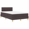 vidaXL LED Box Spring Bed met hoofdeinde Donkerbruin 120 x 190 cm Stof