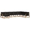 vidaXL Buiten bankenset 8 st Wit en zwart Massief Acaciahout