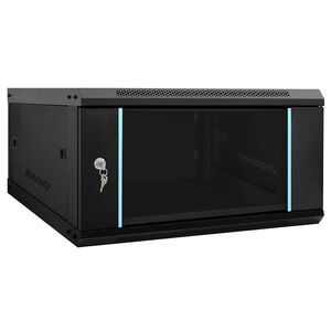 vidaXL Netwerk kabinet met opslag Zwart 60 x 60 x 35 cm Staal