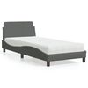 vidaXL Bed met matras "Dover" stof donkergrijs 80x200 cm
