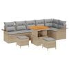 vidaXL Tuin Sofa Set met kussen met opslag 9 pcs Beige en Licht Grijs