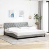 vidaXL Bedframe met LED zonder matras stof 200x200 cm lichtgrijs