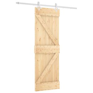 vidaXL Schuifdeur 70 x 210 cm Massief Grenenhout (Niet-Behandeld)