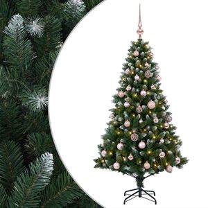 vidaXL Kunstkerstboom met Ballen 120 cm 150 LED's Warmwit