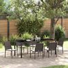 vidaXL Tuin eettafelset 7 pcs Bruin en zwart PE Rattan