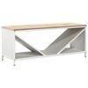 vidaXL Brandhoutrek met houten blad 100,5x35,5x40 cm wit