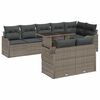 vidaXL Loungebankset met kussen 9 pcs Grijs Poly riet