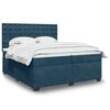 vidaXL Boxspring met matras fluweel blauw 200x200 cm