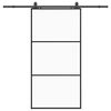 vidaXL Schuifdeur met beslagset 102x205 cm ESG glas zwart