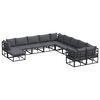 vidaXL Tuin Sofa Set 11 pcs Zwart Aluminium