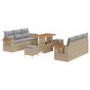 vidaXL Tuinbankenset 11 st 8-Aantal zitplaatsen Beige en Licht Grijs