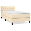 vidaXL Boxspring met matras stof cr&egrave;mekleurig 80x200 cm