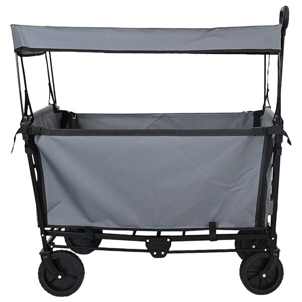 vidaXL Vouwbare Handtrolley Grijs 105 x 56.5 x 116 cm Oxford Stof