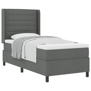 vidaXL Boxspringbed met matras Donkergrijs 200 x 100 cm Stof