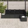 vidaXL Tuin Sofa Set met kussen met opslag 5 pcs Zwart poly rattan