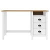 vidaXL Bureau Hill 3 lades 120x50x74 cm massief grenenhout