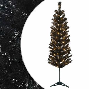 vidaXL Kunstmatige slanke kerstboom 150 cm 150 LED's Warmwit