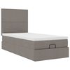 vidaXL Bed poef met matras en LED's 90x200 cm stof taupe