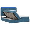 vidaXL LED Opslagbed met Matras Donkerblauw 200 x 200 cm Fluweel