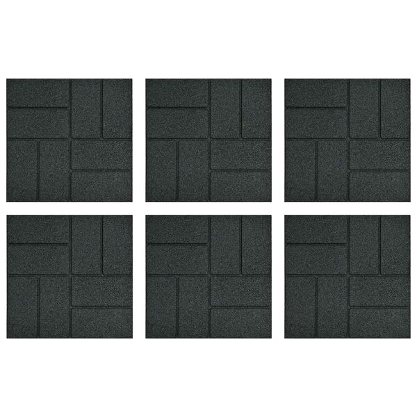 vidaXL Stapsteen 6 pcs Zwart 40,5 x 40,5 x 2 cm Rubber