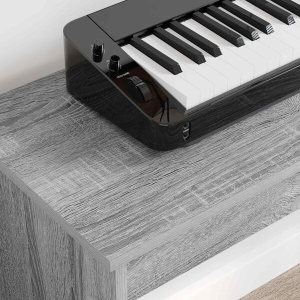 vidaXL Keyboardstand Grijs Sonoma 100 x 32 x 64 cm Bewerkt hout