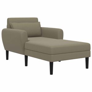vidaXL Chaise longue Kaki Grof geweven fluweel