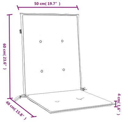 vidaXL Stoelkussens 2 st lage rug 100x50x4 cm stof gemêleerd antraciet