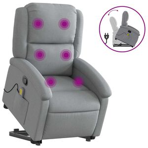 vidaXL Sta-op-massagestoel verstelbaar stof lichtgrijs