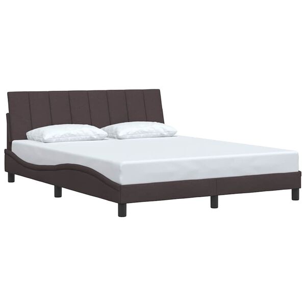 vidaXL Bedframe zonder matras "Hanko" stof donkerbruin 160x200 cm