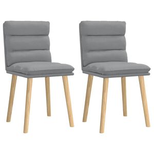 vidaXL Eetkamerstoelen 2 st stof lichtgrijs
