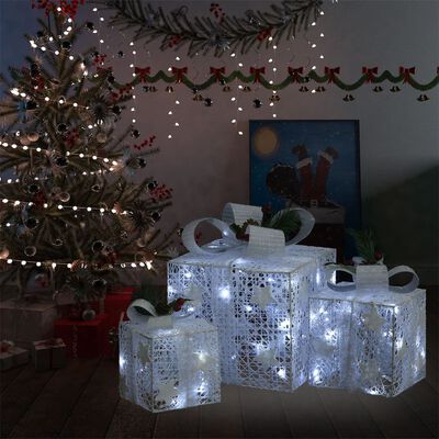 kolonie uitdrukking Woord vidaXL Kerstdecoratie geschenkdozen 3 st binnen/buiten wit online kopen |  vidaXL.be